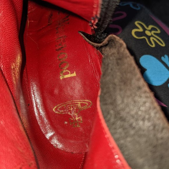 Vivienne Westwood Black and red Glitter Over-the-knee Boots Size 35.5 EU US6 - Picture 5 of 6